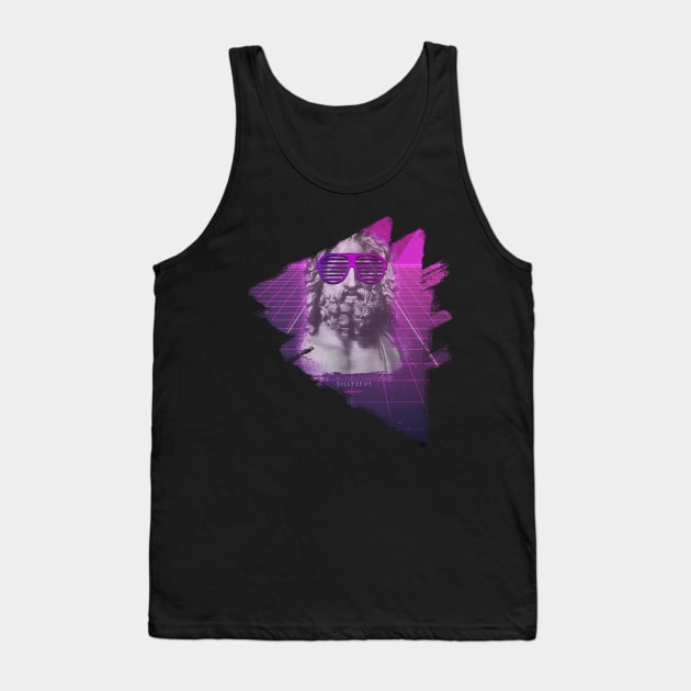 Retrowave Zeus Aesthetic T-Shirt Tank Top by SillyZeus